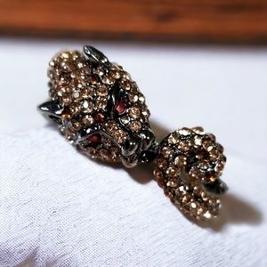 NWT Amrita Singh Austrian Crystal Leopard Bangle Bracelet
